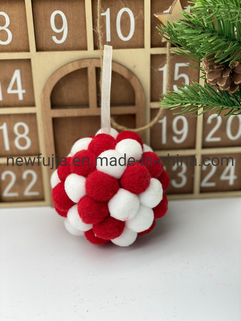 Plush Handmade Custom Hanging Christmas Ornament Christmas Ball for Room Decoration